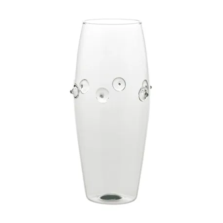 Patea, Vaso bombato trasparente/grigio - Zafferano