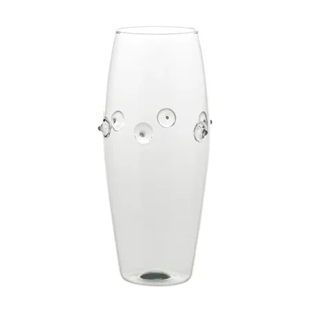 Patea, Vaso bombato trasparente/grigio - Zafferano