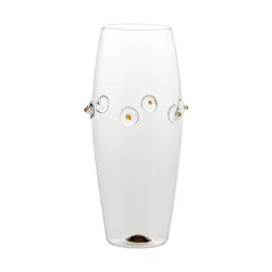 Patea, Vaso bombato trasparente/giallo oro - Zafferano