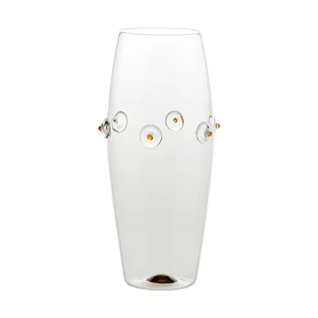 Patea, Vaso bombato trasparente/giallo oro - Zafferano