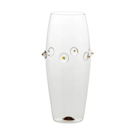 Patea, Vaso bombato trasparente/giallo oro - Zafferano