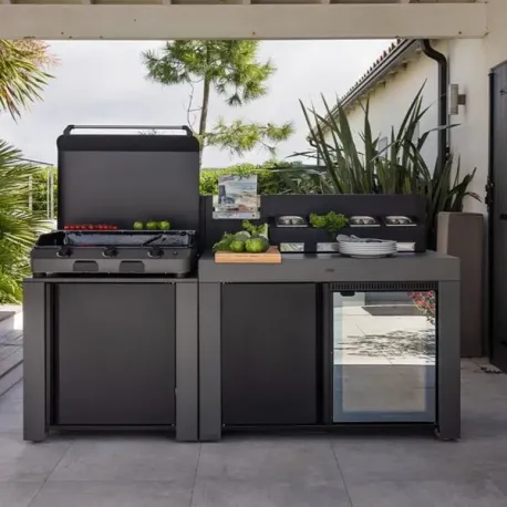 Cucina da esterno - Modulo - Frigo Lt.115 Cm.80, Grigio scuro - Eno