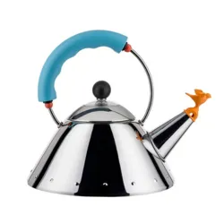 Bollitore con uccellino Lt.1, Azzurro chiaro - Alessi