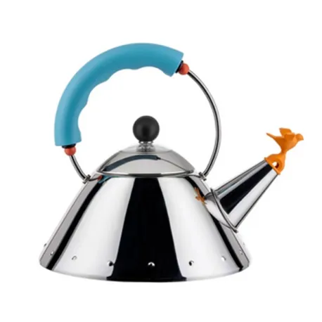 Bollitore con uccellino Lt.1, Azzurro chiaro - Alessi