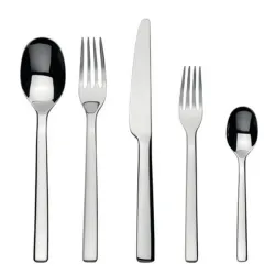 Ovale, Servizio di posate in acciaio, 5 pezzi - Alessi