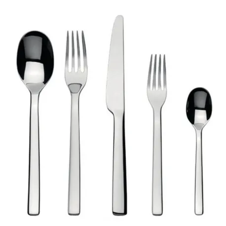 Ovale, Servizio di posate in acciaio, 5 pezzi - Alessi