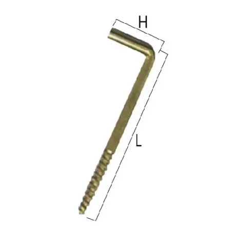 Rampino vite 14x30 Mm.2,00x22 H.10,0 ottone