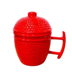 Tazza in ceramica Kamado, Rossa - Kamado Bono