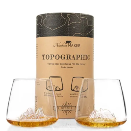 Set 2 bicchieri da whisky, Tre cime/Monte rosa - Alaskan Maker