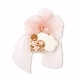 Coccarda nascita angelo girl - Thun