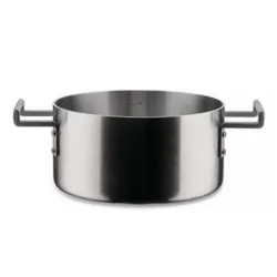 Convivo, Casseruola trilamina Cm.24 in acciaio, Satinato - Alessi