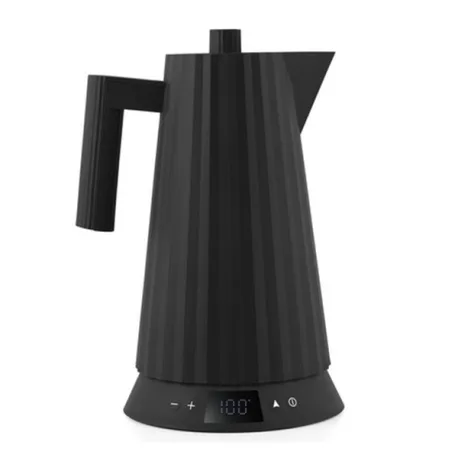 Plissè, Bollitore elettrico con controllo della temperatura, Nero - Alessi