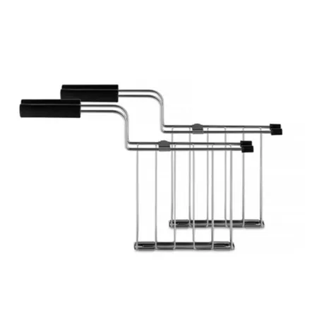 Toru, Set di due pinze per tostapane in acciaio, Nero - Alessi