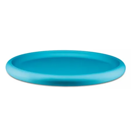 Discolo, Centrotavola dal bordo generoso in alluminio anodizzato, azzurro - Alessi