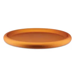 Discolo, Centrotavola dal bordo generoso in alluminio anodizzato, arancione - Alessi