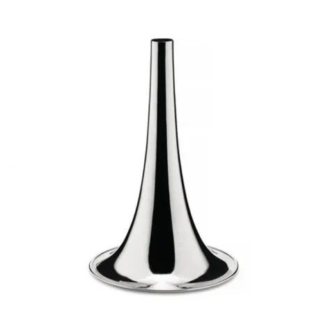 Trumpet, Vaso per fiori, collo stretto, in ottone argentato tornito in lastra - Alessi