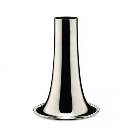 Trumpet, Vaso per fiori, collo largo, in ottone argentato tornito in lastra - Alessi