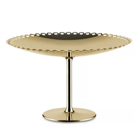 Edges, Alzata con bordo traforato in acciaio inossidabile 18/10, con rivestimento in PVD ottone - Alessi