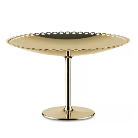 Edges, Alzata con bordo traforato in acciaio inossidabile 18/10, con rivestimento in PVD ottone - Alessi