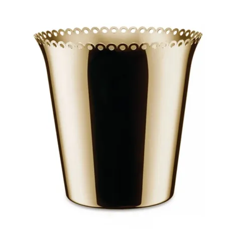 Edges, Rinfrescatore con bordo traforato in acciaio inossidabile 18/10, con rivestimento in PVD ottone - Alessi