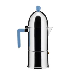 La cupola, Caffettiera espresso per induzione. Tazze n° 6, Azzurra - Alessi