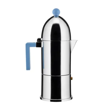 La cupola, Caffettiera espresso per induzione. Tazze n° 6, Azzurra - Alessi