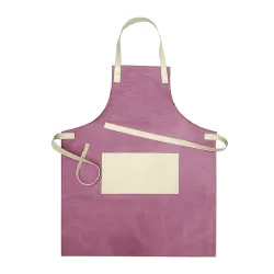 Grembiule Canvas+similpelle Cm.80x60 base bordeaux, tasca vintage sabbia+vintage sabbia - Wosde