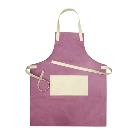 Grembiule Canvas+similpelle Cm.80x60 base bordeaux, tasca vintage sabbia+vintage sabbia - Wosde