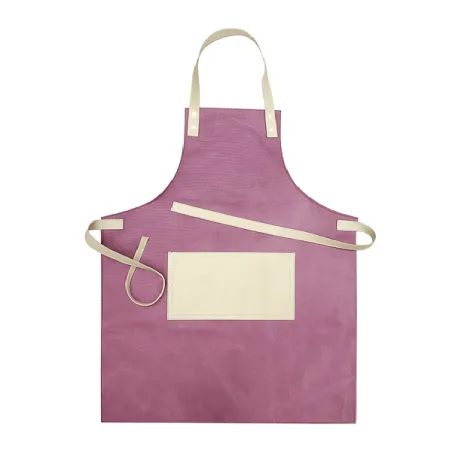 Grembiule Canvas+similpelle Cm.80x60 base bordeaux, tasca vintage sabbia+vintage sabbia - Wosde