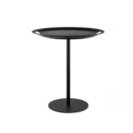 Op-la, Vassoio/tavolino in acciaio colorato, Nero -Alessi