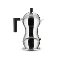 Pulcina, Caffettiera espresso per induzione. Tazze n° 3, Nera - Alessi