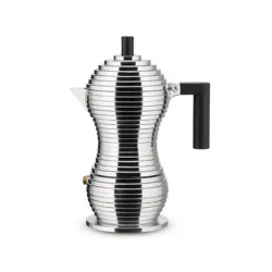 Pulcina, Caffettiera espresso. Tazze n° 3, Nera - Alessi