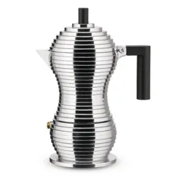 Pulcina, Caffettiera espresso. Tazze n° 6, Nera - Alessi