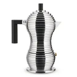 Pulcina, Caffettiera espresso per induzione. Tazze n° 6, Nera - Alessi