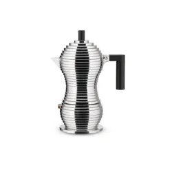 Pulcina, Caffettiera espresso. Tazze n° 1, Nera - Alessi