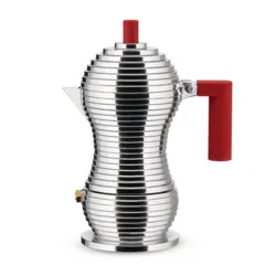Pulcina, Caffettiera espresso. Tazze n° 6, Rossa - Alessi