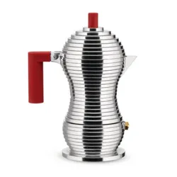 Pulcina, Caffettiera espresso per induzione. Tazze n° 6, Rossa - Alessi