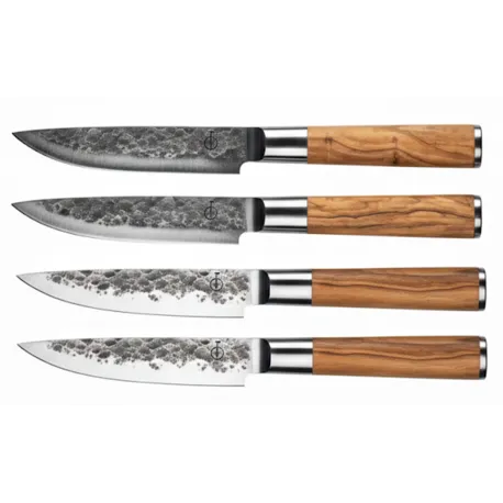 Set 4 Coltello bistecca XXL forgiato, Oliva - Forged