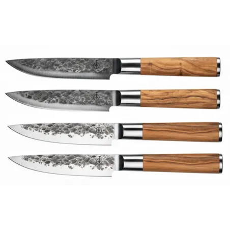Set 4 Coltello bistecca XXL forgiato, Oliva - Forged