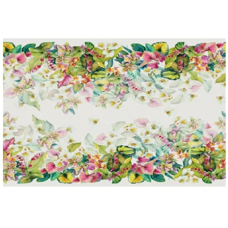 Essenza esotica, Tovaglia in puro lino Cm.170x140, 4 posti - Mitek