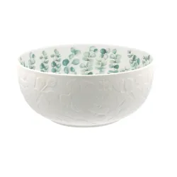 Sempreverde, Insalatiera rilievo - La Porcellana Bianca