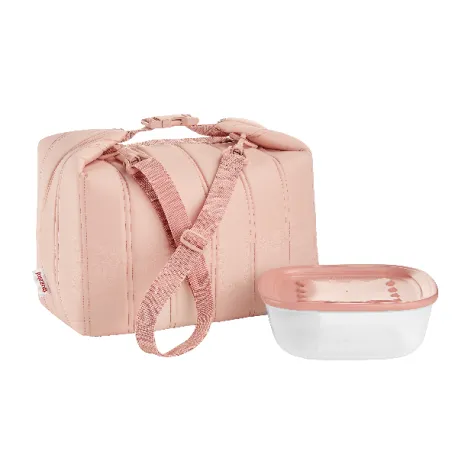 Set borsa termica grande con contenitore salvafreschezza 'on the go' Rosa fiori di pesco - Guzzini