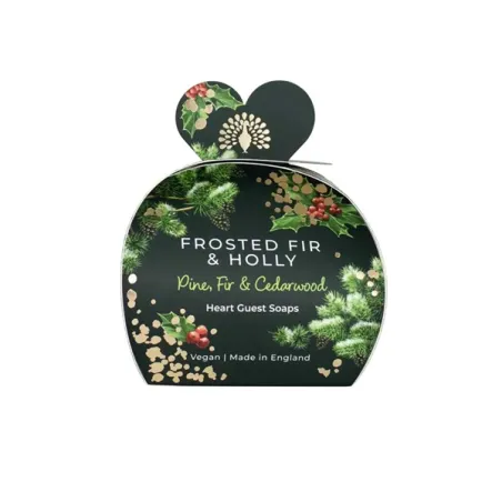 The English Shop, Confezione 3 saponette a forma di cuore - Frosted Fir and Holly Heart - Lamart