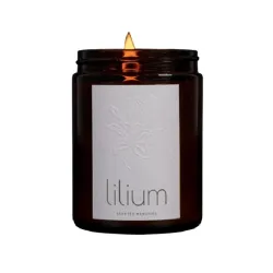 Candela in cera con stoppino in legno Gr.160, Alaska - Lilium