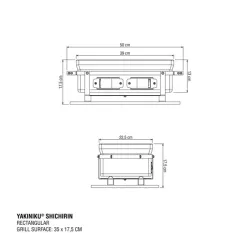 Griglia da tavolo Shichirin rettandolare Cm.50 - Yakiniku 2
