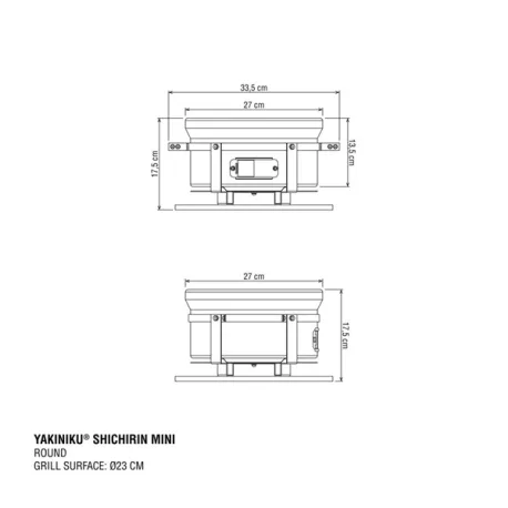 Griglia da tavolo Shichirin tondo Cm.27 - Yakiniku