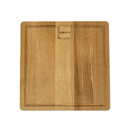 Tagliere di quercia da portata quadrato con scanalatura Friends Cm.23x23x2,2 - Boska