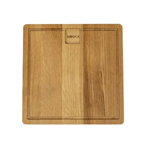 Tagliere di quercia da portata quadrato con scanalatura Friends Cm.23x23x2,2 - Boska