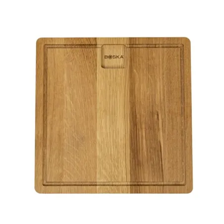 Tagliere di quercia da portata quadrato con scanalatura Friends Cm.23x23x2,2 - Boska