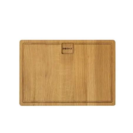 Tagliere di quercia da portata rettangolare con scanalatura Friends Cm.33x23x2,2 - Boska